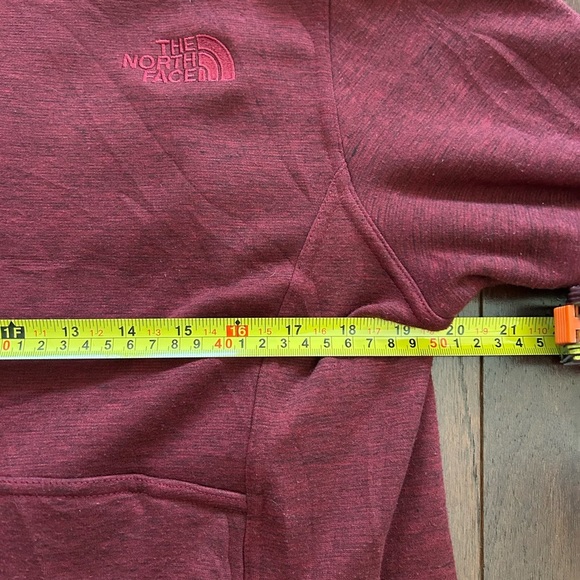 The North Face Full Zip Fleece LINED Jacket Mens  M Maroon Zippered Pockets - Picture 5 of 10
